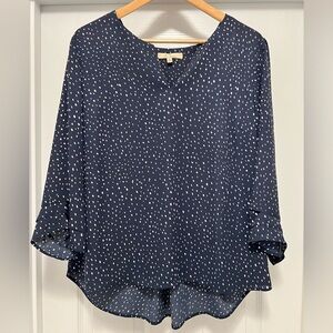 La Serein Presley 3/4 sleeve blouse in navy